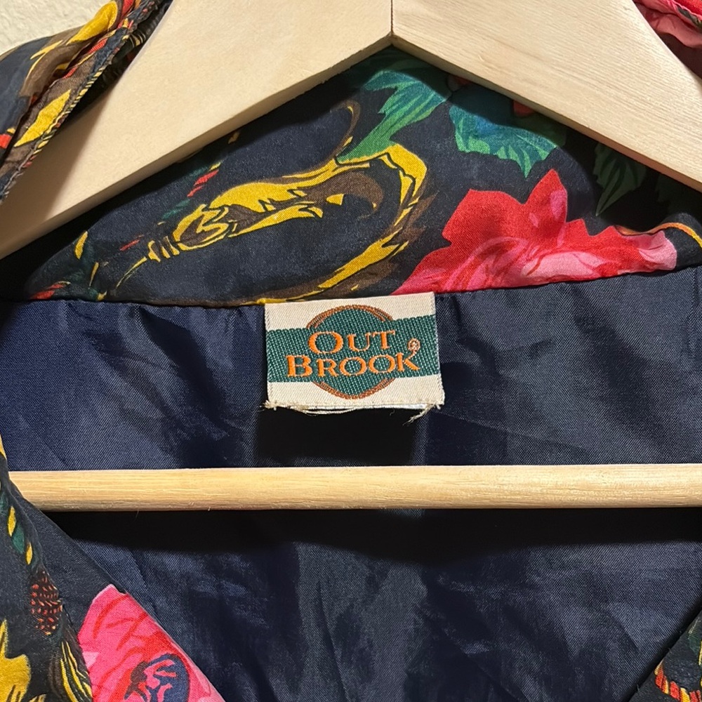 Outbrook Floral Silk Vintage Jacket Size Large - Picture 2 of 6